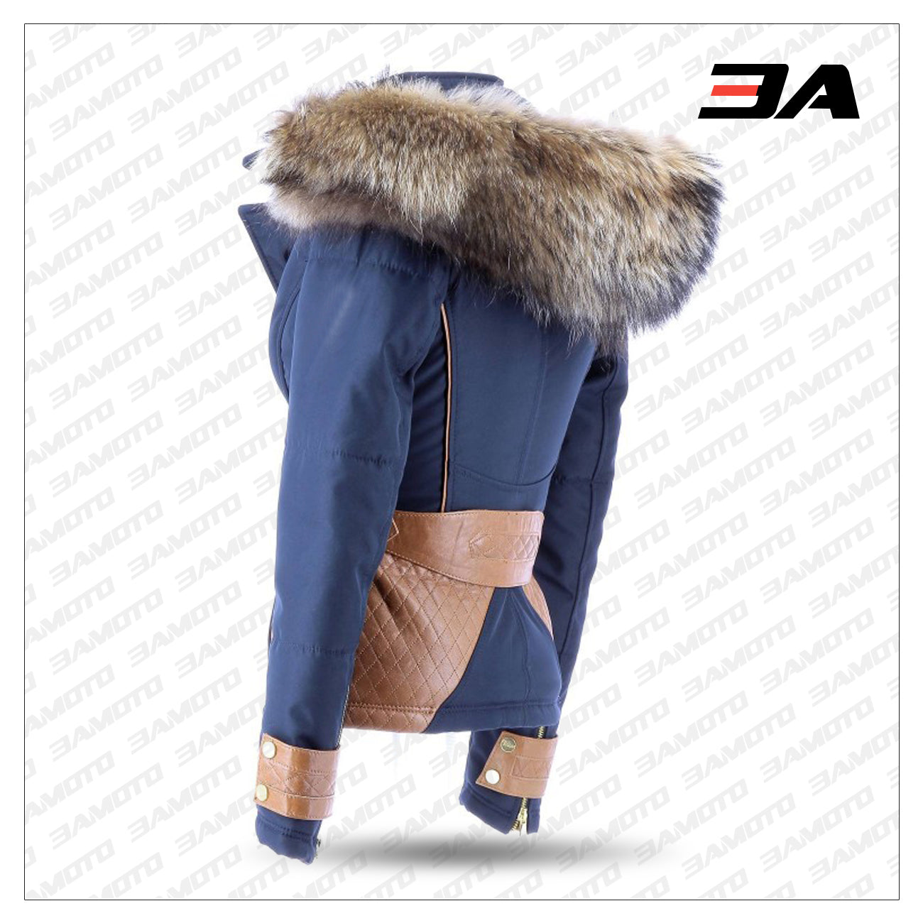 real lamb leather parka jacket