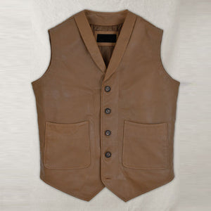 fashion leather vest brown