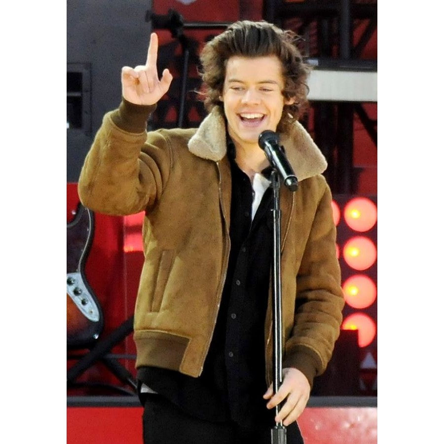 Fur Harry Styles Long Coat Buy Harry Styles Fur Collar Brown