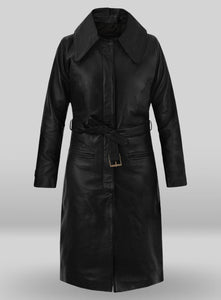 womens leather long coat