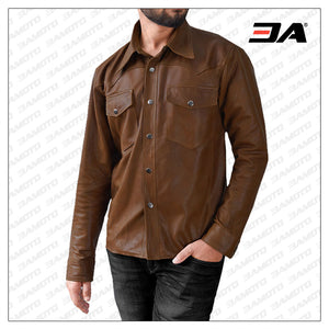 Brown Leather Shirt