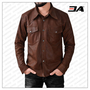 Light Weight Unlined Leather Shirt