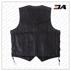 Men Cowhide Leather Vest
