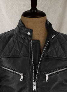 mens soft lambskin short leather biker vest