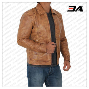mens yellow leather jacket