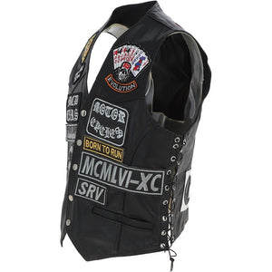 motorcycle leather vests black