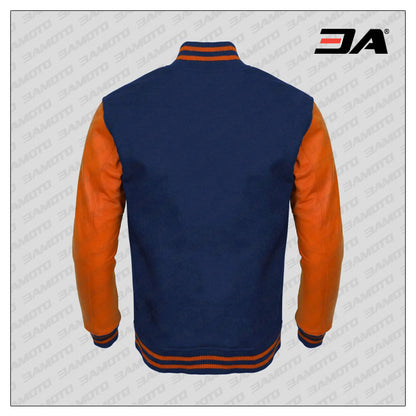 blue wool letterman jacket