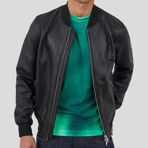 real leather bomber jacket