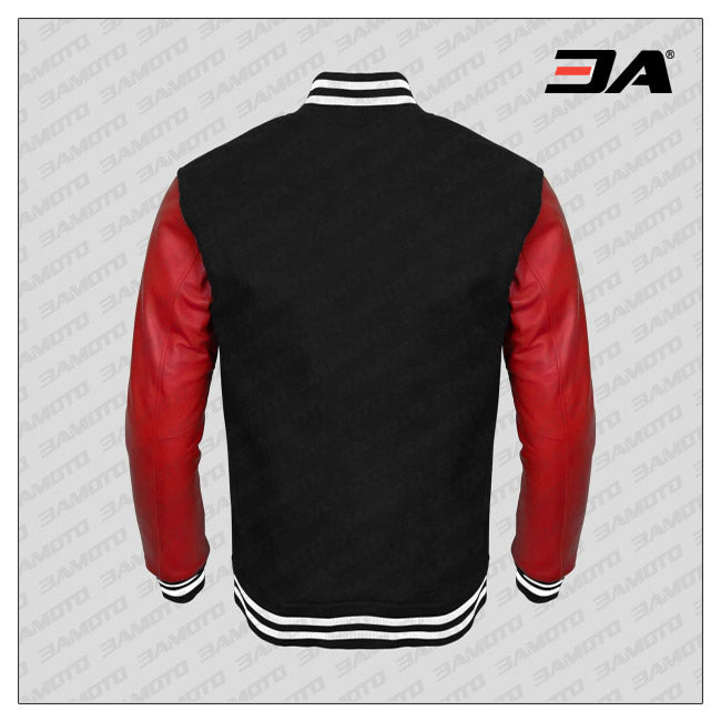 Black Wool Letterman Jacket