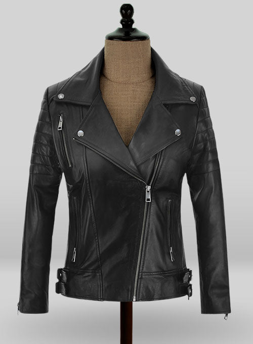 celebrity black leather jacket