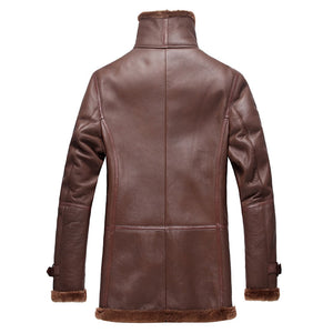 sheepskin leather coat for men