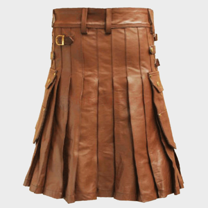 brown leather kilt