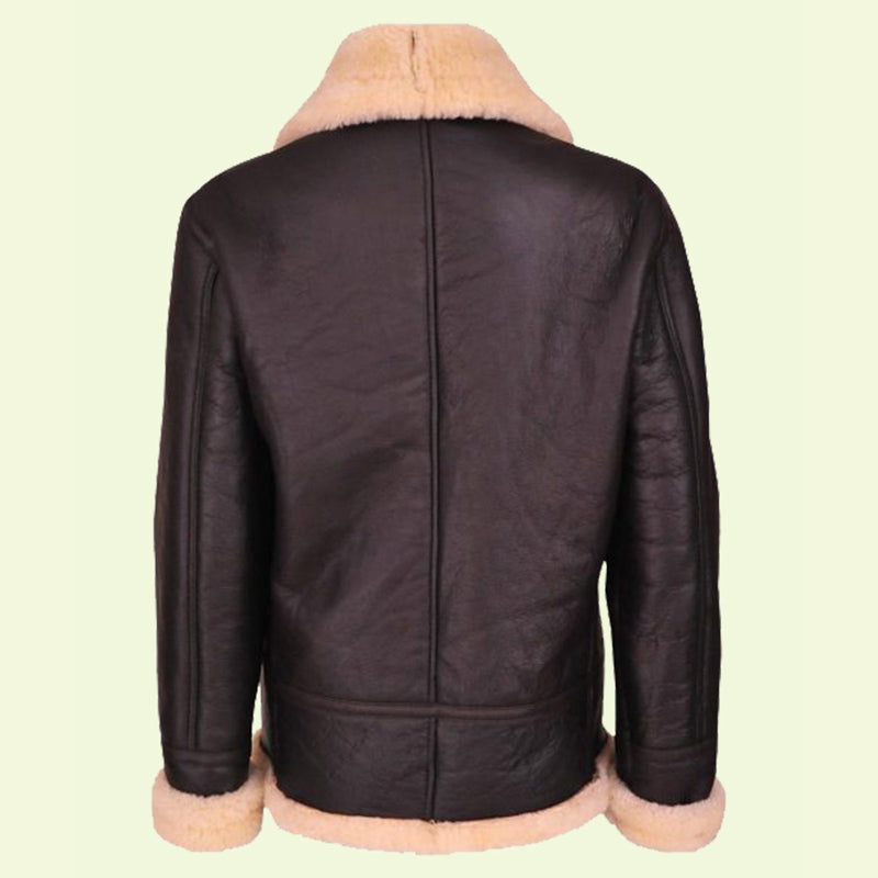 womens brown leather shearling jacket