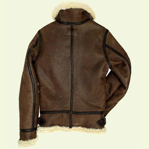 womens shearling brown bomber leather jacket