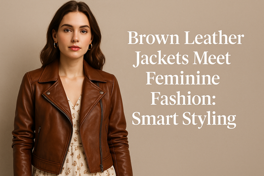 Brown Leather Jackets Meet Feminine Fashion: Smart Styling