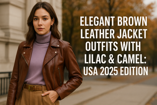 Elegant Brown Leather Jacket Outfits with Lilac & Camel: USA 2025 Edition