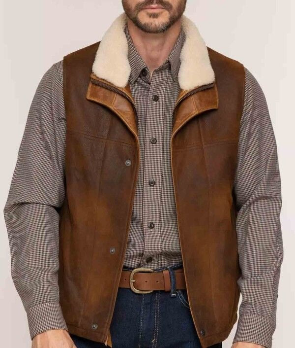 What is a shearling leather vest?