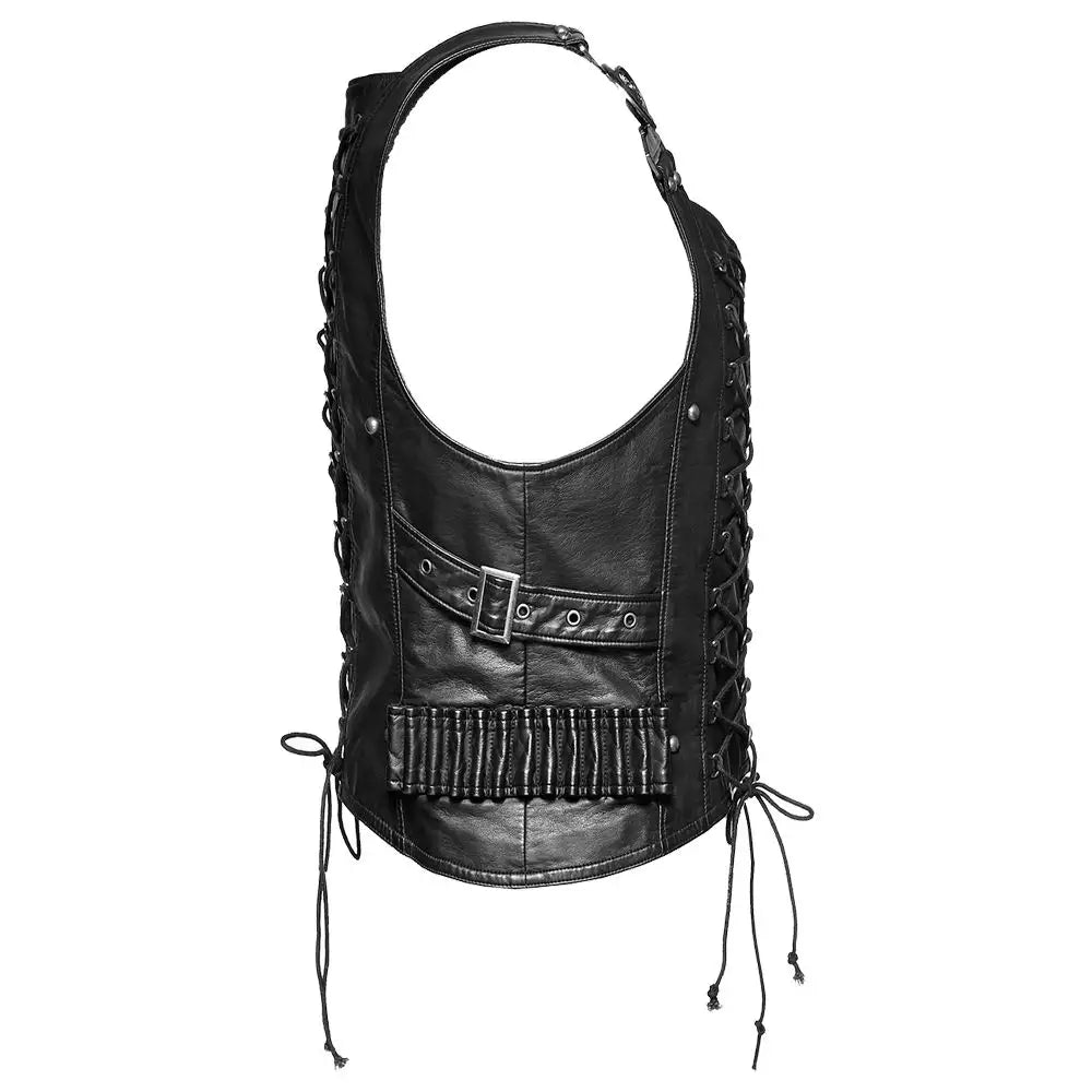 Armored Artillery Dieselpunk Vest Men Black in Faux Leather