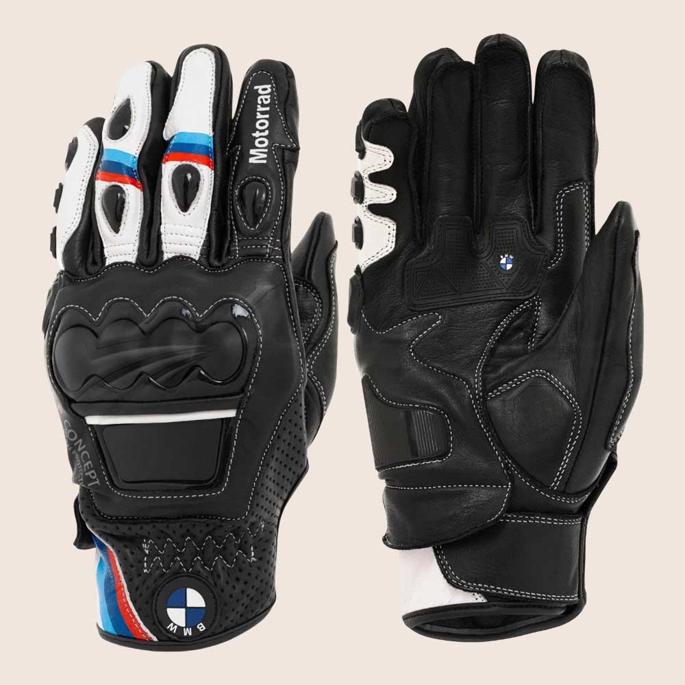 BMW Motorrad Racing Leather Gloves with Knuckle Protection 103