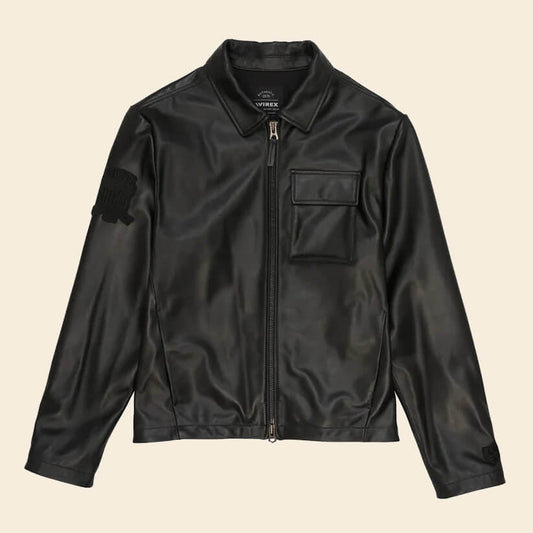 Black Aviator Shirt Jacket - Fashion Leather Jackets USA - 3AMOTO