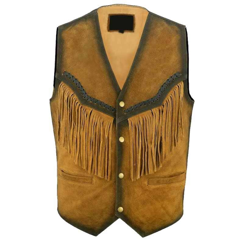 Brown Suede Cowboy Leather Vest