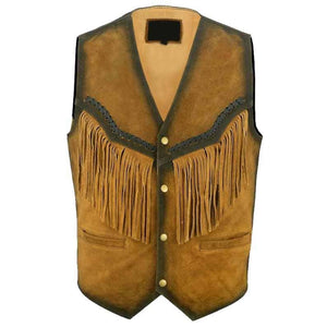 Brown Suede Cowboy Leather Vest