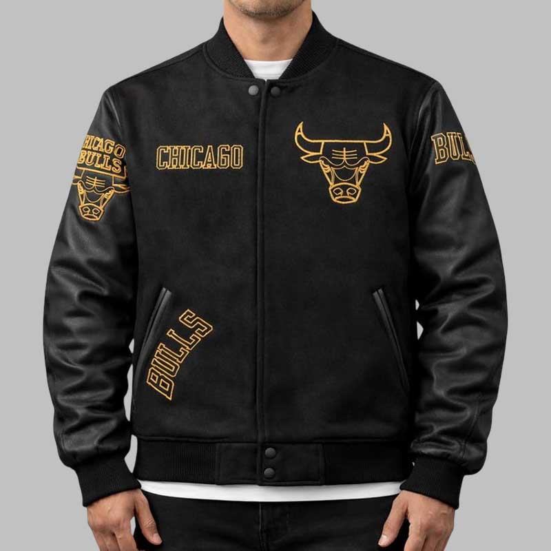 Chicago Bulls Gold Varsity Jacket