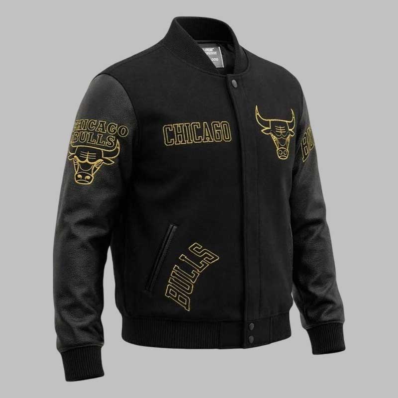 Chicago Bulls Gold Varsity Jacket
