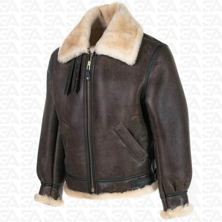 Classic B-3 Sheepskin Leather Bomber Jacket - B3 Jacket