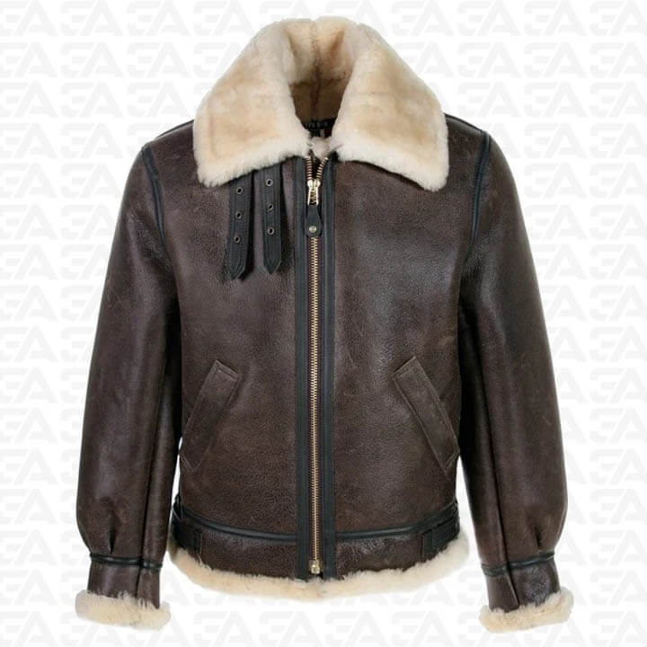 Classic B-3 Sheepskin Leather Bomber Jacket - B3 Jacket