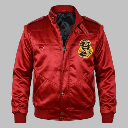 Cobra Kai Red Satin Bomber Jacket