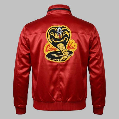 Cobra Kai Red Satin Bomber Jacket