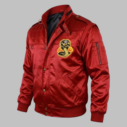 Cobra Kai Red Satin Bomber Jacket