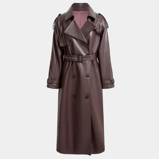 Customized Full-Length Leather Trench Coat - 3amoto shop