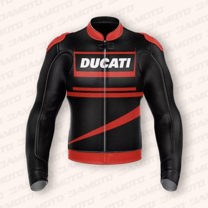 Ducati Armored Sports Leather Motorcycle Jacket - 3amoto