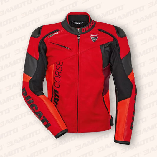 Ducati Corse C6 Red Racing Leather Jacket - 3amoto - 3amoto shop