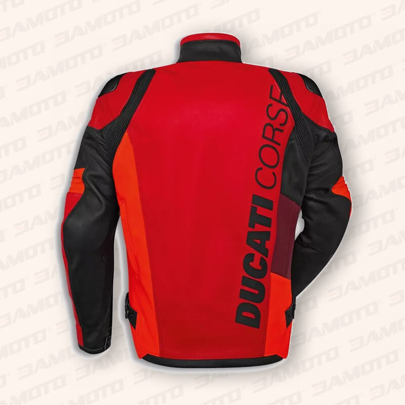 Ducati Corse C6 Red Racing Leather Jacket - 3amoto