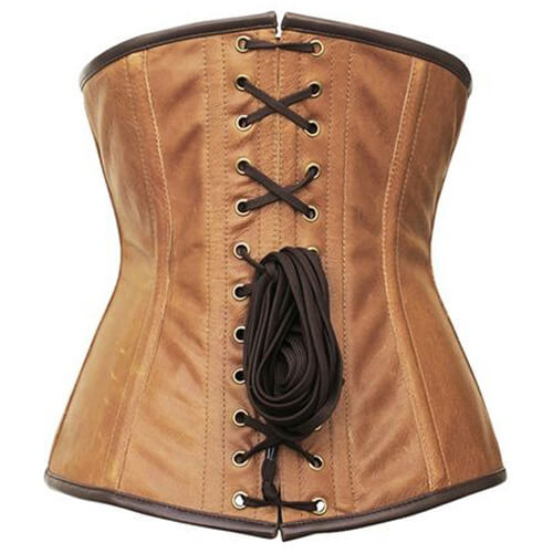 Embroidered Crunch Leather Underbust Corset