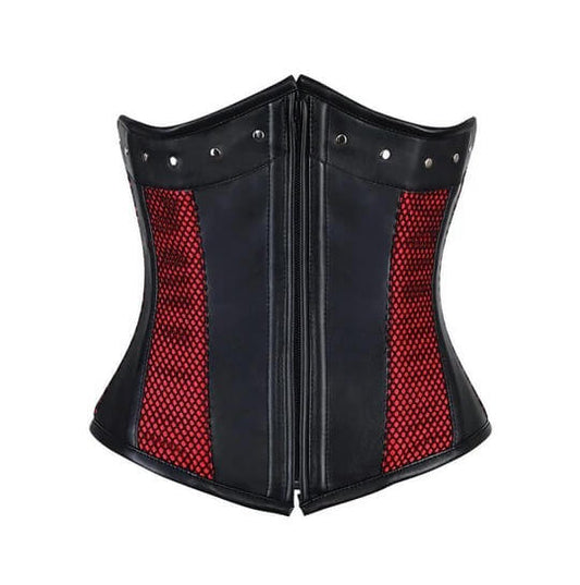 Faux Leather Gothic Underbust Corset - 3amoto shop