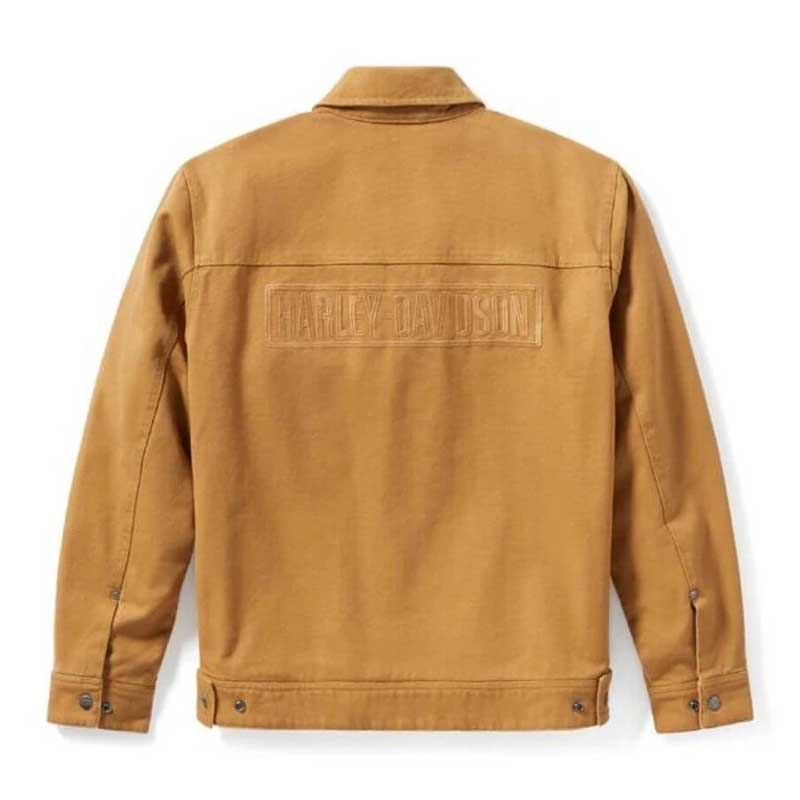 Back view of the men's Heritage Mechanics Jacket showing its shaped yoke design.