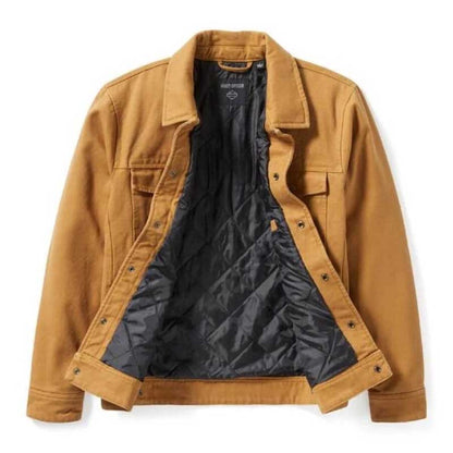 Front view of the Harley-Davidson Heritage Mechanics Jacket with snap-front closure.