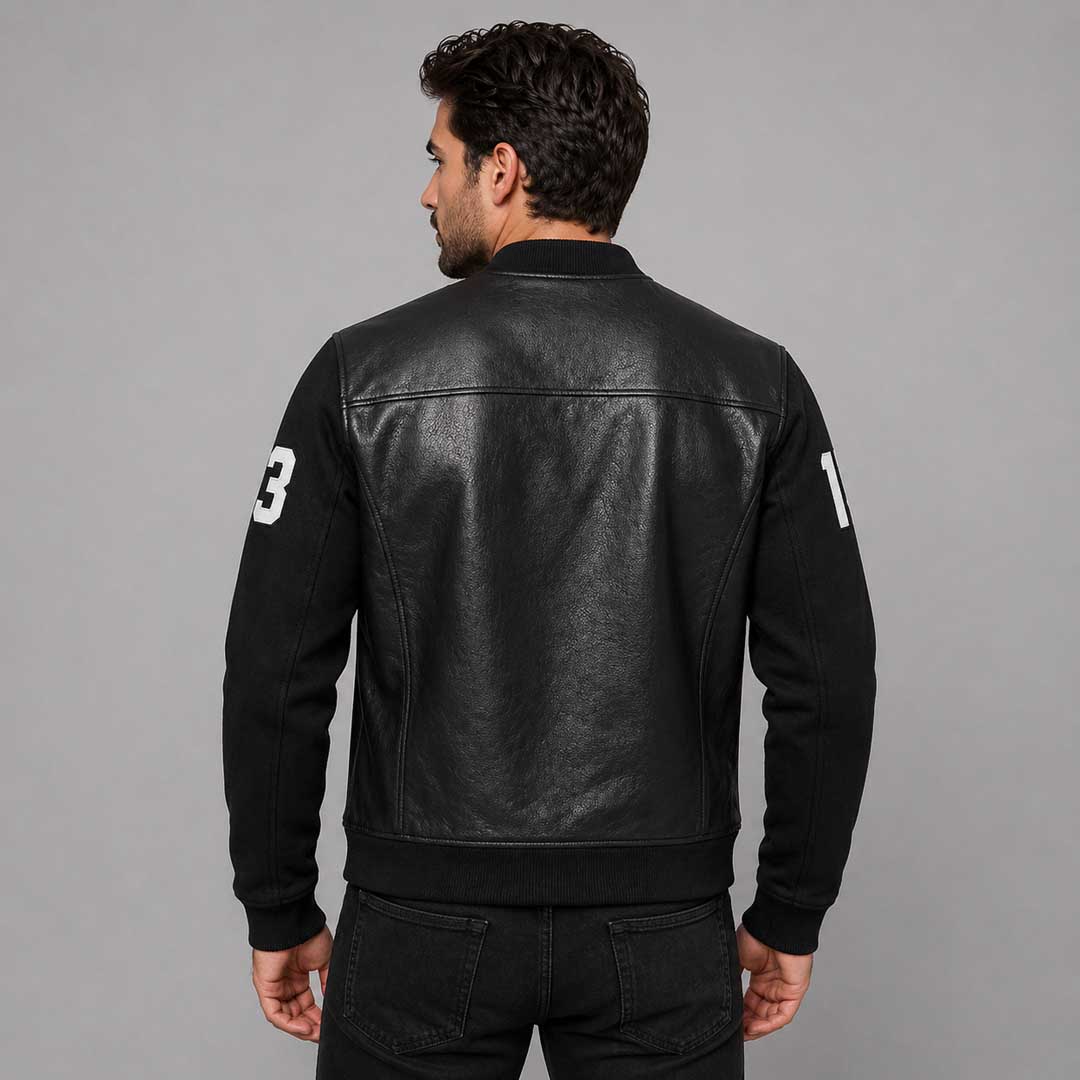 Harley Davidson Hd Mc Mixed Media Bomber Jacket