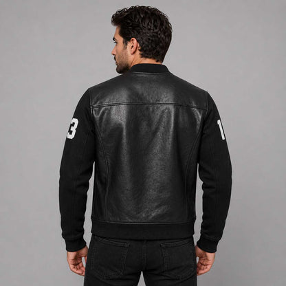 Harley Davidson Hd Mc Mixed Media Bomber Jacket