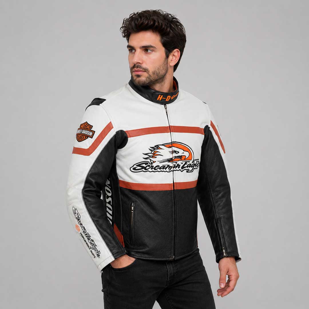 Harley Davidson Men's Raceway Screamin Eagle Leather Jacket Online