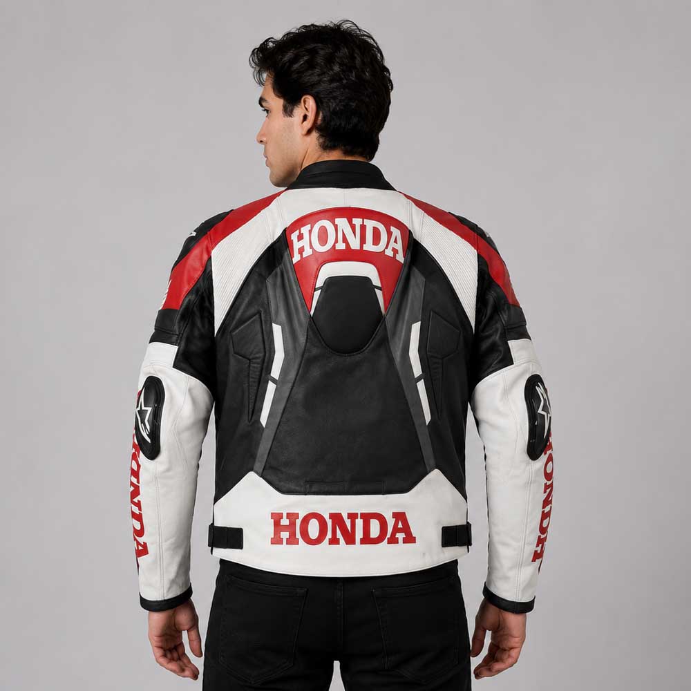 Honda Racing Cowhide Leather Motorcycle Jacket