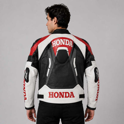 Honda Racing Cowhide Leather Motorcycle Jacket