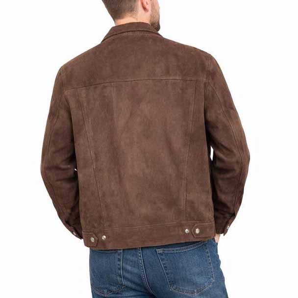 Men Brown Suede Leather Jacket with Colter Shaw Classic Outdoor Style