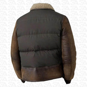 Men's B3 Vintage Brown Shearling Leather Puff Jacket