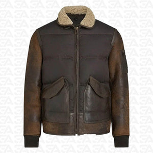 B3 Shearling Leather Puff Jacket