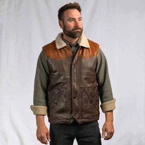 Leather Vest with Shearling Fur